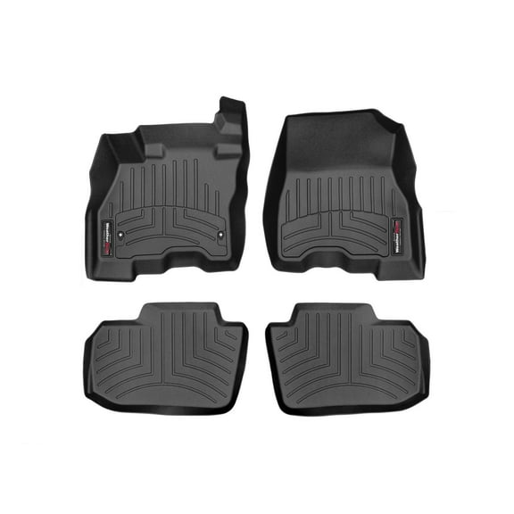 WeatherTech Custom Fit FloorLiners compatible with 2018-2025 Nissan Leaf - 1st & 2nd Row (2-pc. Rear Liner), Black