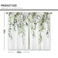 thumbnail image 2 of Eucalyptus Green Leaves Kitchen Curtains Botanical Floral Plant Small Short Cafe Window Curtains Flower Herb Rod Pocket Bathroom Window Drapes Treatment Tier Curtains 2 Panels (26x36 Inch), 2 of 6