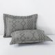 thumbnail image 4 of Juego de edredón JML de 3 piezas tamaño queen con fundas de almohada, edredón geométrico de microfibra, gris oscuro, 4 of 7