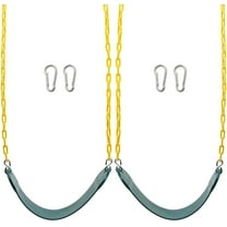 Bibana 2PCS Swings Seats Heavy Duty with 66" Chain, Playground Swing Set Accessories Replacement with Snap Hooks, Support 250lb (Green)