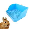 thumbnail image 3 of Flmtop Pet Cat Rabbit Toilet Mesh Square Potty Trainer Rat Hamster Corner Litter Box Blue, 3 of 9