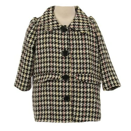 Kids Dream Kids Dream Girls Black White Snap Buttons Houndstooth