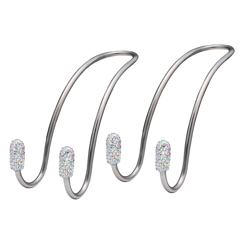 Car Hooks Bling Auto Headrest Hooks Cute Car Accessories, Vehicle Metal Hook Organizer for Bag
