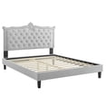 thumbnail image 4 of Modway Clara Performance Velvet Queen Platform Bed in Light Gray, 4 of 10