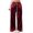 Red, variant on Tqcoqu Women's Satin High Waist Straight Leg Pants,Elastic Drawstring Solid Loose Casual Trousers with Side Pockets & Side Stripe