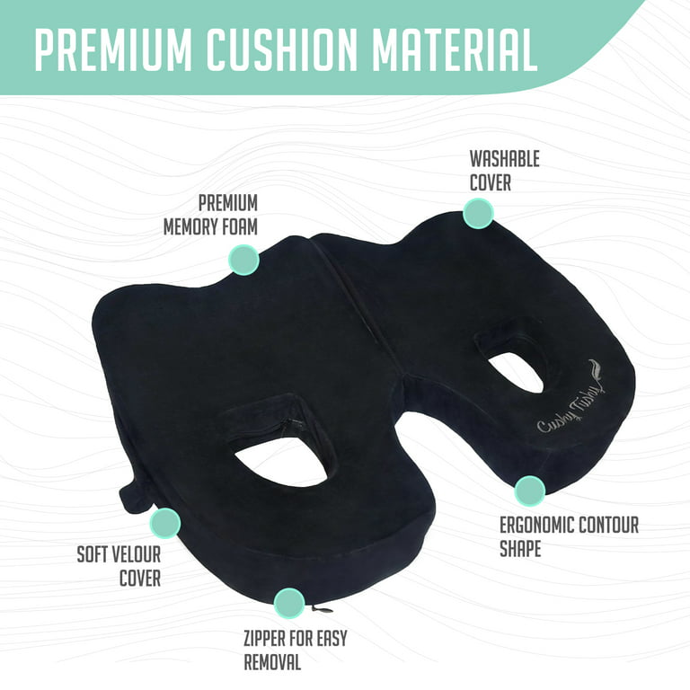 Cushy Tushy Premium Foldable Piriformis Cushion - Piriformis Pain and  Sciatic Pain Relief Cushion - for Home & Office Use, Perfect for Travel or  Driving - Piriformis Cushion Black 