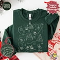 thumbnail image 2 of Doodle Christmas Sweatshirt | Santa Tree Holiday Sketch Pullover, 2 of 5