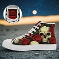 thumbnail image 7 of Coolcustomize Mens Gothic Skull Rose High Top Canvas Sneakers Punk Rock Floral Cool Lace-Up Casual Shoes Womens Edgy Streetwear Aesthetic, 7 of 7