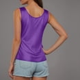 thumbnail image 6 of NIEWTR Satin Tank Tops for Women Loose Fit Sleeveless V Neck Cami Camisole Blouses Shirt Top（Purple,M), 6 of 6