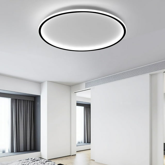 Room Round Light, LED Light Source 100-265V Mount Ceiling Lamp for Study Room White,Black