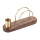 thumbnail image 3 of Servilletero con soporte para palillos de dientes, Base de madera, dispensador de servilletas elegante de latón para uso doméstico, restaurante de, 3 of 9