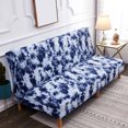 thumbnail image 2 of Dowbom Armless Futon Slipcover,Super Stretch Sofa Bed Slipcover Protector Dust-Proof Washable Soft Foldable Futon Sofa Cover with Elastic Bottom for Living Room Bedroom-M(190-210cm)-Navy blue, 2 of 7