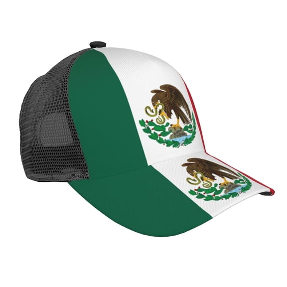 Mexico-Flag Snapback Trucker Hats Baseball Caps Adjustable Mesh Back Ball Caps For Men Women