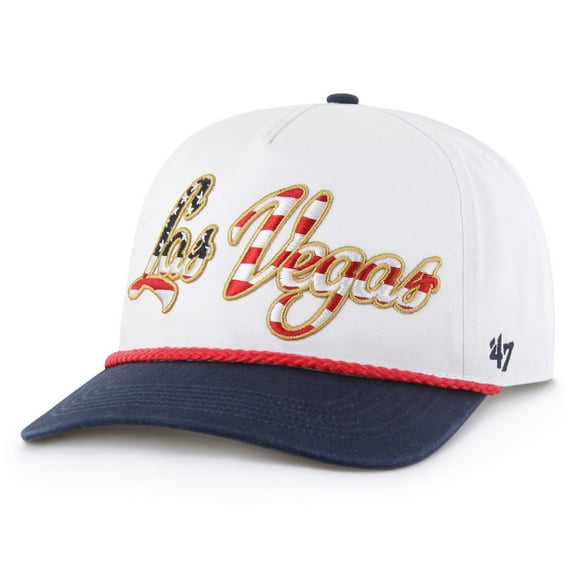 Men's '47 White Las Vegas Raiders Patriotic Overhand Hitch Adjustable Hat
