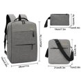 thumbnail image 3 of 3-Piece Travel Bag Set (Backpack, Sling Bag, Handbag) - Black Oxford Material, Wear-Resistant, Large Capacity with Multiple Pockets, Adjustable Straps, USB Charging Port, Ergonomic Design for Outdoor, 3 of 6