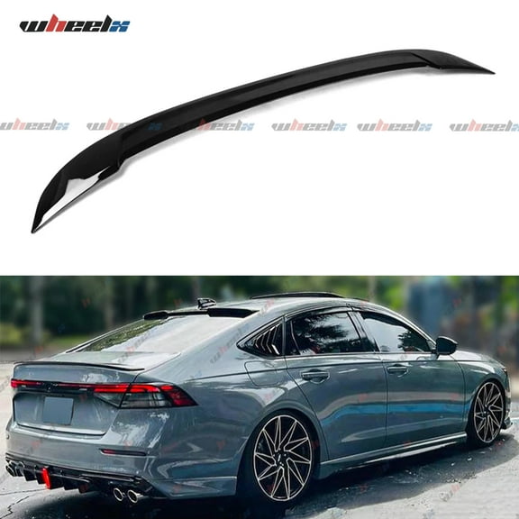 JDM Sport Style Rear Trunk Spoiler Glossy Black Compatible with 2023-2025 11th Gen Honda Accord