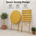 thumbnail image 6 of Yardgrace 3-Piece Folding Steel Patio Bistro Set, 2 Chairs and Table, Yellow, 6 of 8
