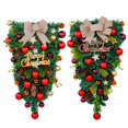 thumbnail image 3 of Christmas Wreaths for Front Door,Christmas Teardrop Swags,Simulation Garland Hanging with Christmas Ball for Indoor Outdoor Stairway Wall Door, 3 of 10