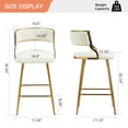 thumbnail image 6 of (SET of 2) 26'' Counter height bar stools Corduroy kitchen island counter bar stool with back,golden chromed base and footrest, 6 of 14