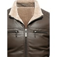 thumbnail image 4 of Warm Fleece PU Jacket, Men's Casual Zipper Pockets Stand Collor Faux Leather Jacket For Fall Winter, 4 of 5