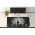 thumbnail image 2 of Moon Computer Mouse Pad, Silhouette of a Cat Looking to Full Moon While Sitting on the Fence Animal, Rectangle Non-Slip Rubber Mousepad X-Large, 35" x 15", Black Pale Grey Blue, by Ambesonne, 2 of 2