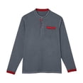thumbnail image 6 of TOUMENY Men's Long Sleeve Shirts Casual Stand Collar Button Down Slim Fit Solid Knit Tops Business Work Soft Comfy Tee Gray XXXL, 6 of 6