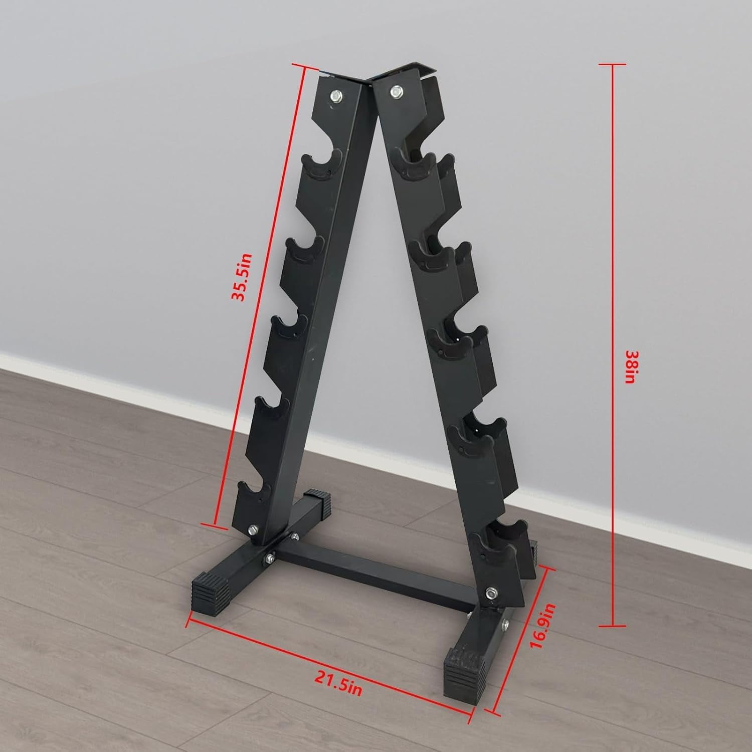 Luku Heavy-Duty Steel Dumbbell Rack - Durable, Stable A-Shaped Stand for Up to 70 lbs