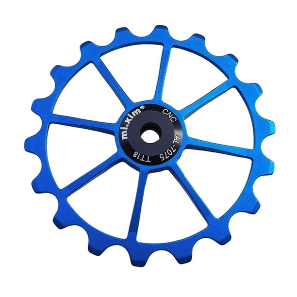Desviador trasero de bicicleta, polea de rodillo guía de rueda jockey, rodamientos de cerámica, Azul