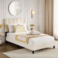 thumbnail image 1 of Ourlova Full Bed Frame with Headboard Linen Upholstered Platform Bed with Adjustable Diagonal Channel Tufted Headboard Mattress Foundation with Strong Wooden Slats Box Spring Optional Beige, 1 of 7
