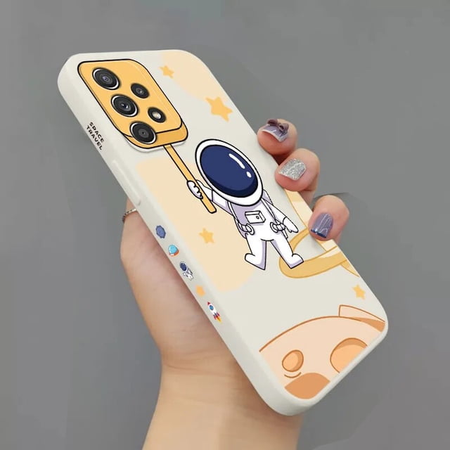 Funda de silicona cuadrada con dibujos de astronautas para Samsung Galaxy, carcasa suave mate para Samsung Galaxy A13, A23, A33, A53, A73, 5G, A32, A52, A52s, A72, A51, A71 Fivean unisex
