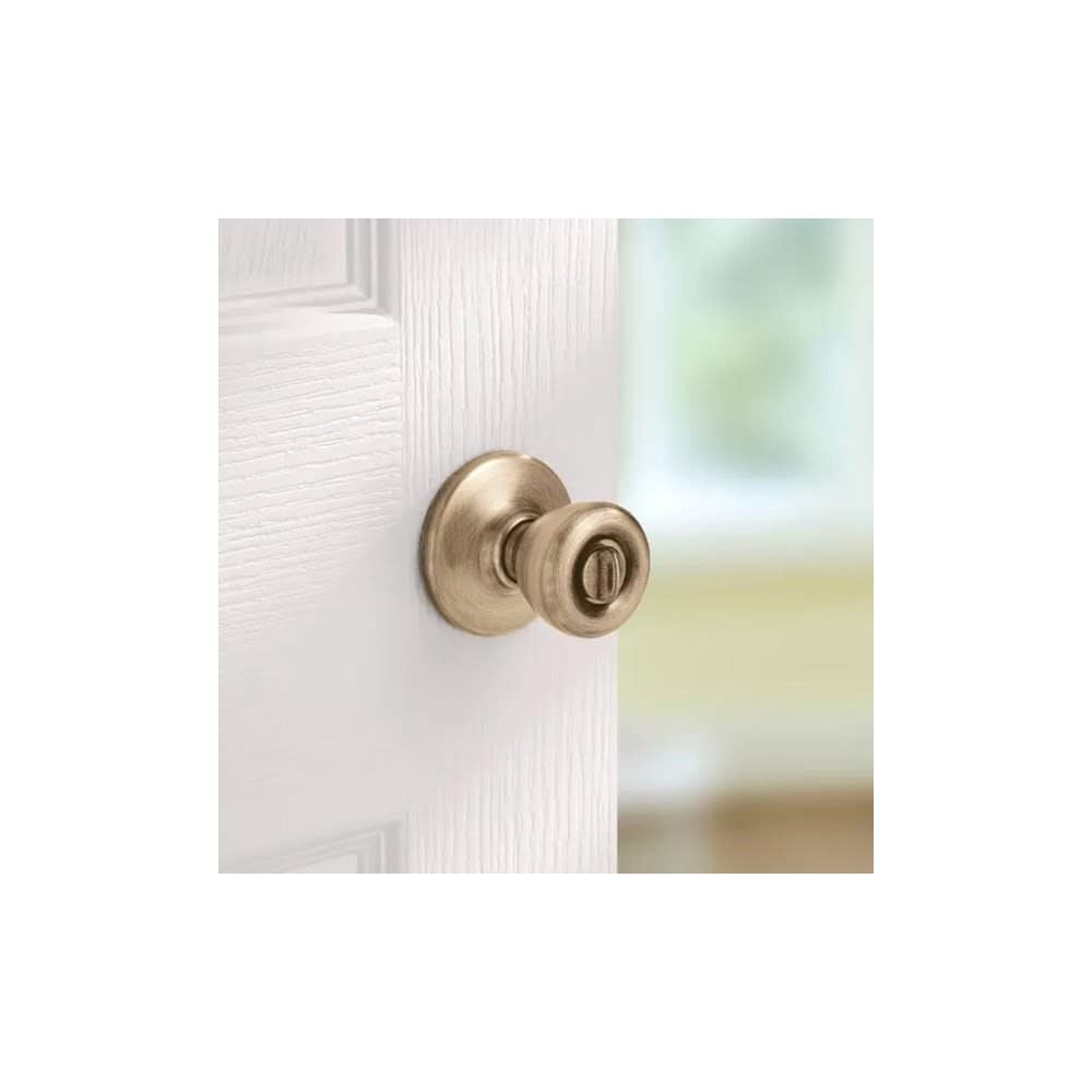 Kwikset Tylo Antique Brass Steel Privacy Knob 3 Right or Left Handed