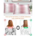 thumbnail image 3 of Pink White Ombre Pillow Cases Queen Size Set of 2, Smooth Satin Pillowcase for Hair and Skin, Romantic Minimalist Modern Art Decorative Cooling Bed Pillow Covers with Zipper, 20x30 Inches, 3 of 5