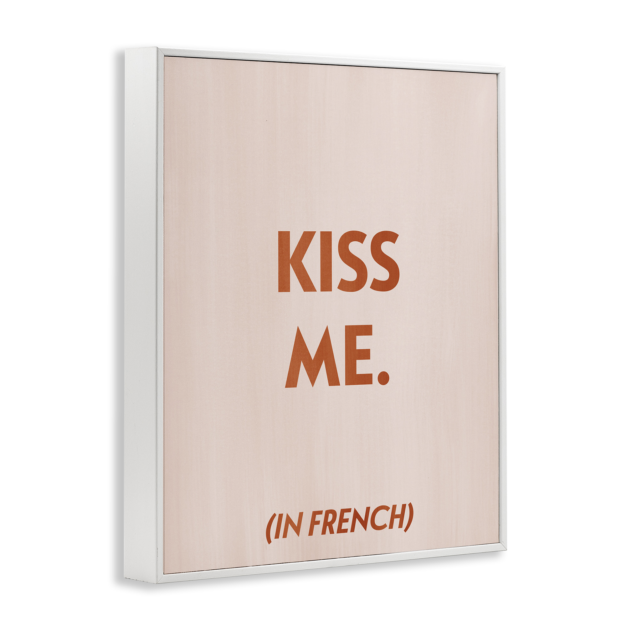 Stupell Industries Kiss Me In French Typography Painting White Framed Art Print Wall Art, 24 x 30