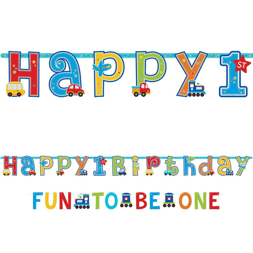 All Aboard 1st Birthday Add-An-Age Letter Banner