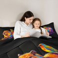 thumbnail image 5 of Manfei Cute Little Birds 7pcs Queen Bedding,Lovely Capybara Bedding Comforter Set Queen,Black,Black Reversible, 5 of 7