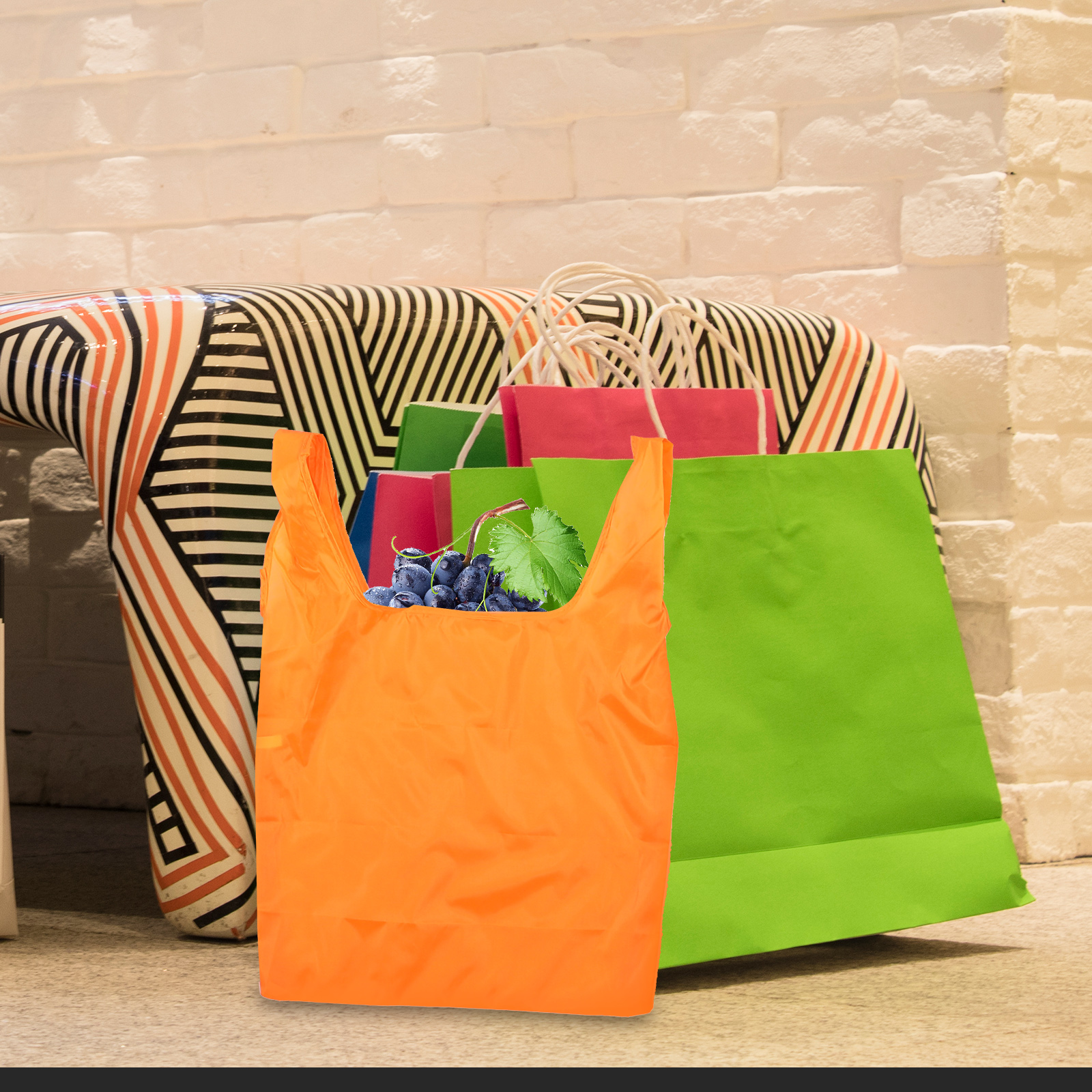 5 Pcs Reusable Shopping Bag Reuseable Bags Foldable Grocery Handbag ...