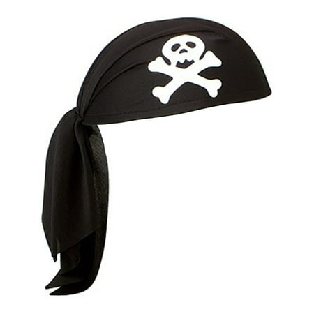 Black Unisex Mens Womens Pirate Skull Scarf Do Rag Hat Bandana Accessory