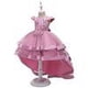 thumbnail image 4 of Vestido de fiesta para niñas, de tul, de princesa, con tutú y encaje, para boda, de noche, rosa, de 4 a 5 años, 4 of 5