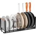 thumbnail image 1 of FUPOJH Upgraded Expandable Pot Rack Organizer, Iron, Kitchen Pot Racks, Pot Rack, Black, 37.8 inches, For Cookware, 1 of 8