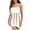 White, variant on Women Fishnet Mesh Mini Dress Solid Color Spaghetti Strap Vertical Cutout Rhinestone Trim Slip Sleepwear Home Elastic Breathable Hand Wash Lightweight Lingerie Night