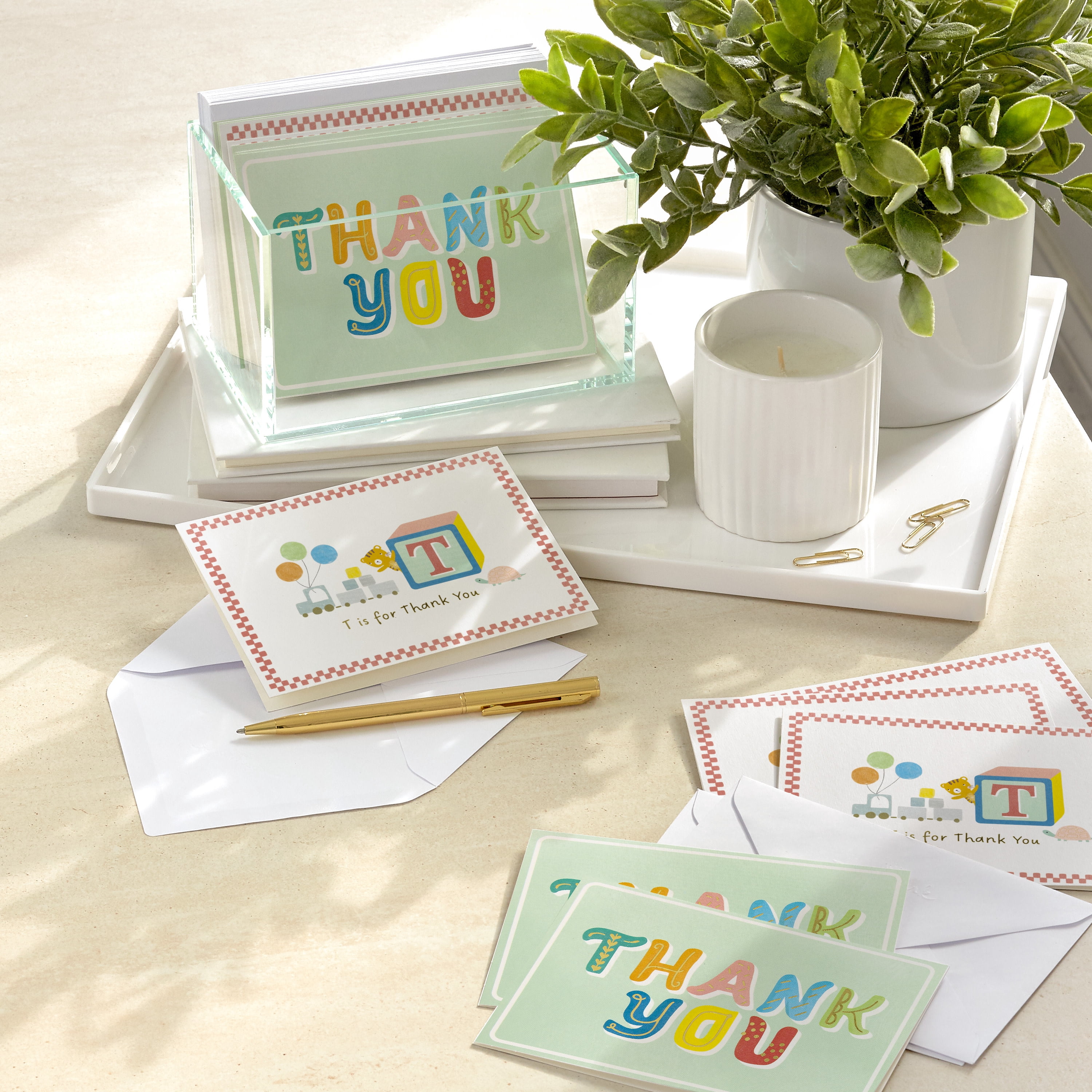 Hallmark Blank Thank You Notes (Baby Toys and Patterns), Pack of 50