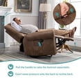 thumbnail image 7 of MEETWARM Massage Swivel Rocker Recliner with Heat and Vibration, Manual Glider Rocking Recliner Chair, 360Swivel Lounge Reclining Chair with Remote Control/USB Ports for Living Room(Brown), 7 of 7