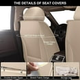 thumbnail image 2 of LAONNVIR Car Seat Covers Full Set Fit for Ford Ranger 2019-2024 Waterproof Leather Seat Protector with Airbag Compatible Automotive 5 Seat Cushions Cover (Beige), 2 of 5