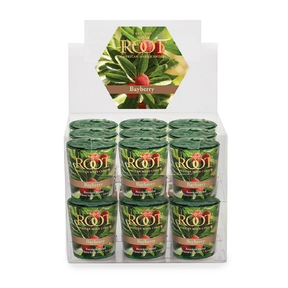 ROOT Votive Candles, Bayberry Scented, 20 Burn Time, 18-Pack