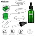 thumbnail image 4 of 5 Pack Green Glass Dropper Bottle with 1 Funnels & 1 Dropper & 14pcs/sheet small bottle stickers 30ml Glass Bottles for Essential Oils, Liquids - Travel Bottles, 4 of 5