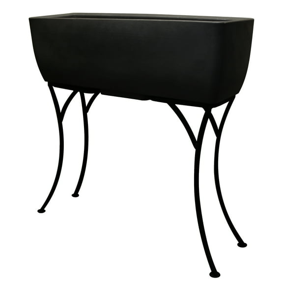 30" x 10" ELEVATED PLANTER W/FRM DSP-BLK