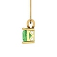 thumbnail image 3 of Clara Pucci 14K Yellow Solid Hypoallergenic Gold 3Ct Green Zircon Princess Cut Solitaire Designer Necklace Pendant For April, 3 of 6