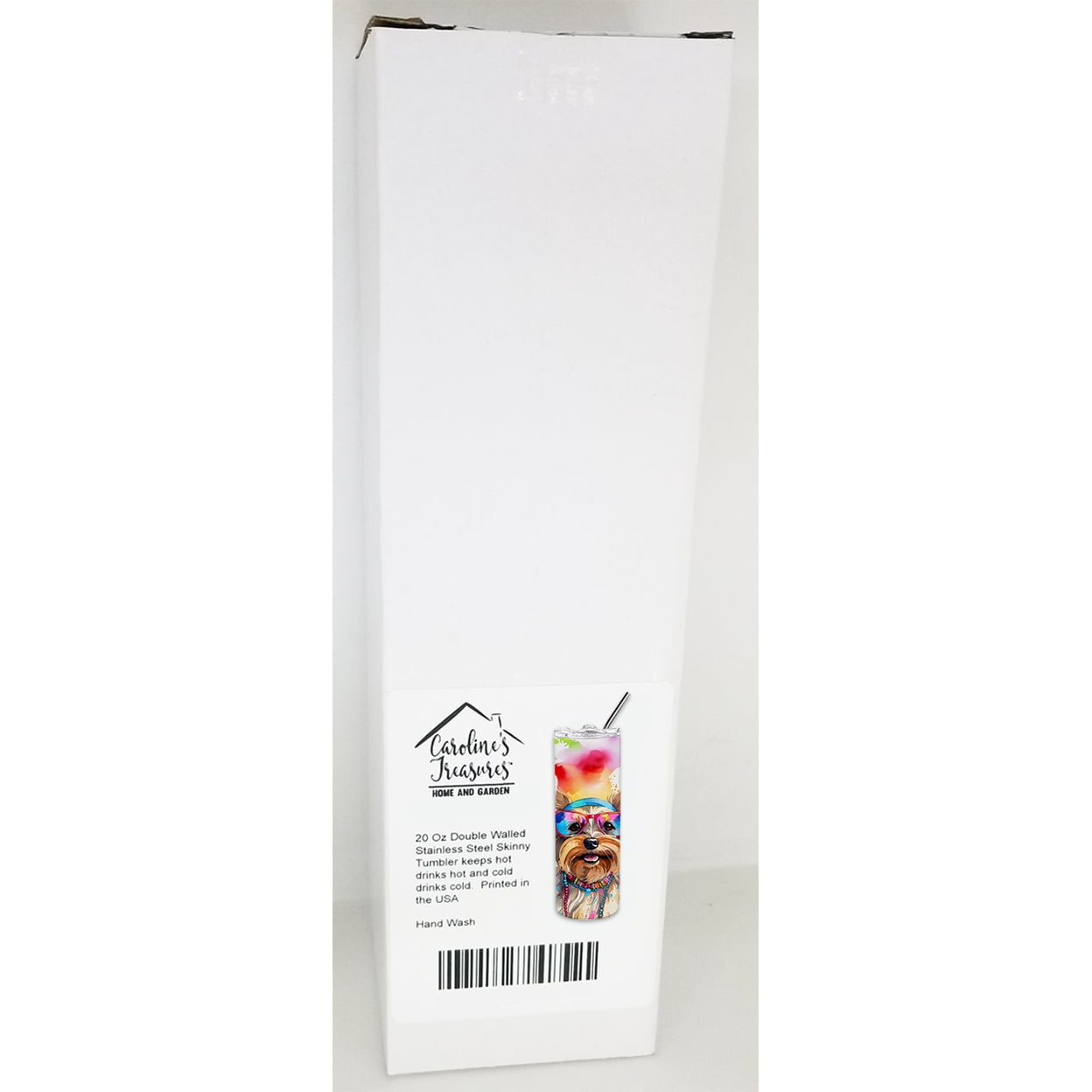Carolines Treasures DAC2578TBL20 20 oz Yorkshire Terrier Hippie Dawg Stainless Steel Skinny Tumbler