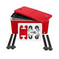 thumbnail image 4 of 80 Quart Rolling Ice Chest on Wheels, Portable Drink Cooler Cart with Bottom Shelf & Bottle Opener, Outdoor Beverage Pool for for Patio Party BBQ Beach, Red, 4 of 8