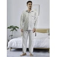 thumbnail image 2 of Pijamas Hombre De 2 Piezas Manga Larga Suave Cómoda Botones, 2 of 3